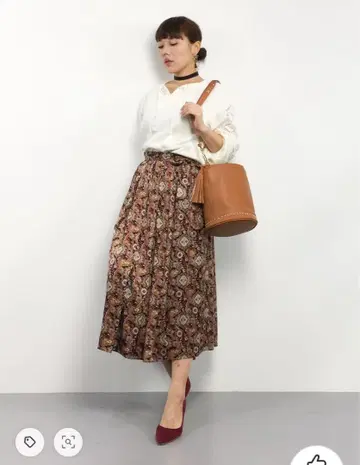 UNITED ARROWS UWMF P 페이즐리 롱 스커트 사이즈 36