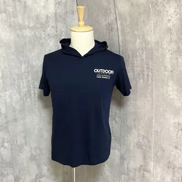 OUTDOOR 후드 부착 후드티 로고 프린트 심플 캐주얼 얇은 소재