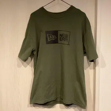 뉴에라 티셔츠 로고 코튼 반팔 카키 L