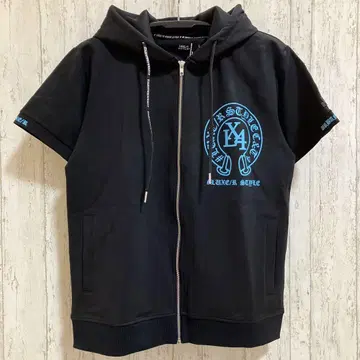 LUXE/R 로고 프린트 반팔 후드티