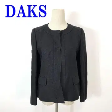 닥스 노카라 자켓 짙은 그레이 린넨 울 40 C3695
