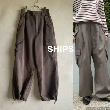 새상품급 쉽스 SHIPS 워크 팬츠 밀리터리 와이드 실루엣 넉넉한