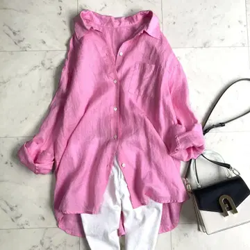 새상품급 저널 스탠다드 제펠린 린넨 셔츠 핑크 린넨 100% F