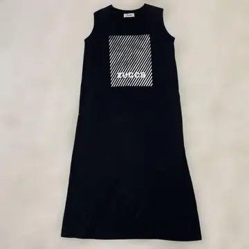 zucca 주카 롱 원피스 실버 로고 코튼 블랙 M