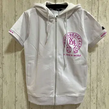LUXE/R 로고 프린트 반팔 후드티