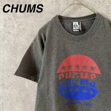 CHUMS 티셔츠 숏 슬리브 남성용 S 사이즈 그레이
