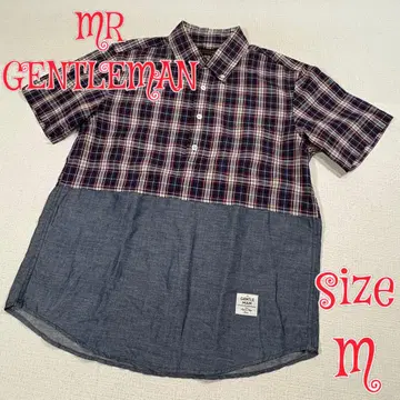 MR GENTLEMAN 풀오버 체크 셔츠 네이비 M