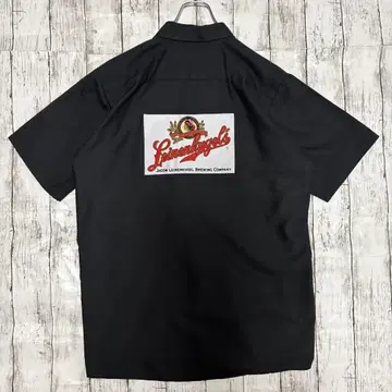 US 구제 의류 RED KAP LEINENKUGEL 기업 로고 워크 셔츠