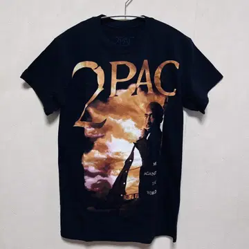 미사용 새상품 2PAC 누비아 반팔 그래픽 티셔츠 블랙 S 00068