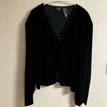 캐시 리 컬렉션 블랙 긴팔 벨로아 가디건