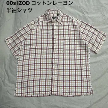 00s IZOD 코튼 레이온 반팔 셔츠