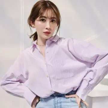 Her lip to have it all stripeshirt 라일락 M