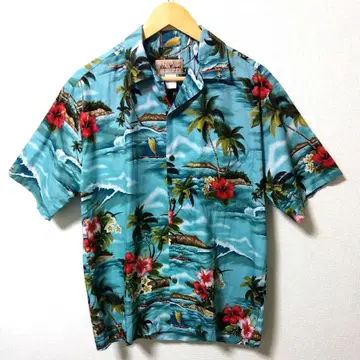 Blue Hawaii 하와이산 알로하 셔츠 빈티지 반팔 셔츠 L
