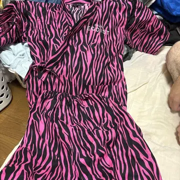 제브라 패턴 진베이 M 사이즈 핑크 블랙
