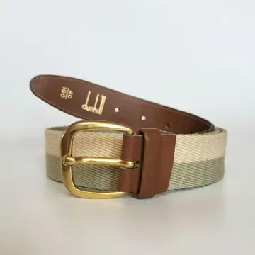 던힐 벨트 가죽 천 골드 금속 버클 로고 dunhill