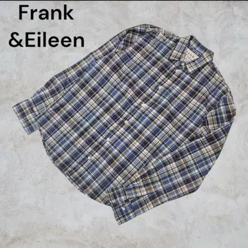 Frank&Eilleen 블루 옐로우 레드 체크 셔츠 S USA