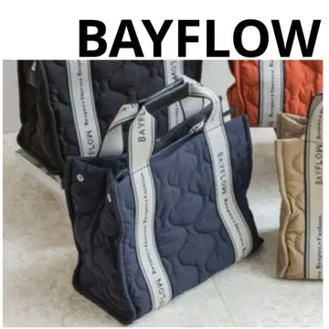 BAYFLOW 베이플로우 로고 테이프 퀼팅 토트