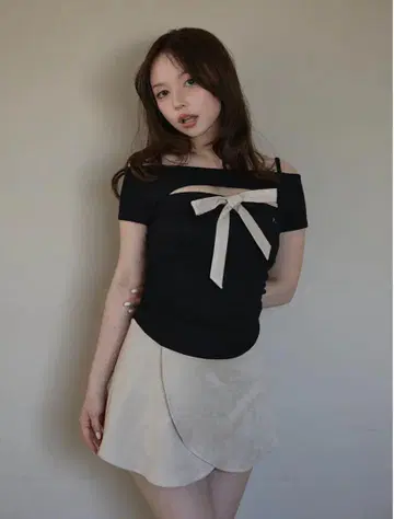 풍선 리본 세트 드레스 블랙