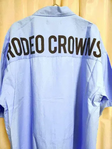 RODEO CROWNS 로고 반팔 셔츠 로데오 택없는 새상품 블루