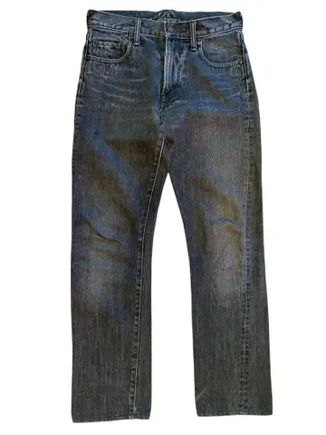 DENIME 블랙 스트레이트 데님 팬츠