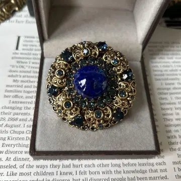 WESTERN GERMANY 서독제 앤티크 브로치 블루 계열