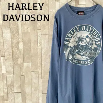구제 의류 HARLEY-DAVIDSON 바이크 소매 프린트 긴팔 티셔츠