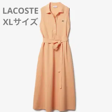 라코스테 (LACOSTE) 벨트 디자인 슬리브리스 폴로 드레스