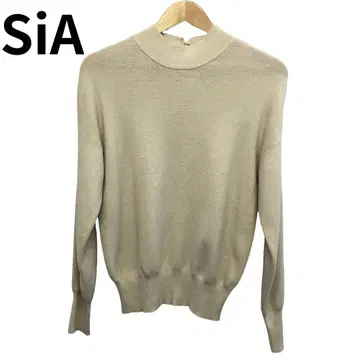 SiA 베이지 하이넥 니트 둥근넥 프리 사이즈 심플 무지
