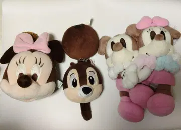 디즈니 미키 미니 칩 봉제 인형 가마구치 세트