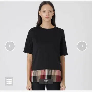 블랙/멀티 컬러 반팔 티셔츠