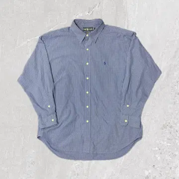 Ralph Lauren Blake XL LL 긴팔 셔츠 파랑 화이트 체크