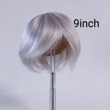 8~9인치 인형 가발 SD 그레이 실버 남성용 숏 바깥으로 튀어 나온 3