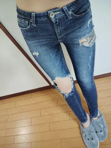 제이다 사이드 립 스키니 데님 팬츠