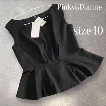 Pinky&Dianne 블랙 페플럼 탑 사이즈 40 블랙 새상품