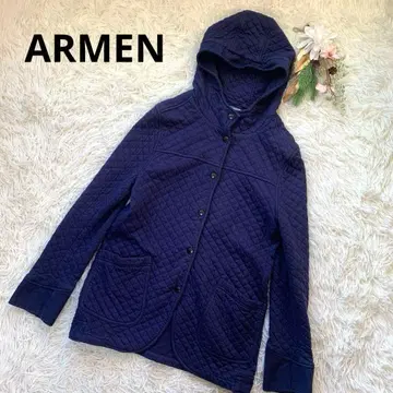 아멘 ARMEN 후드 부착 코튼 퀼팅 네이비 컬러 아우터 새상품급