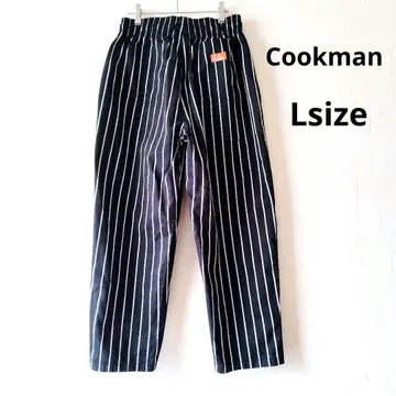 쿠쿠맨 이지 셰프 팬츠 /L 블랙 스트라이프 검정 Cookman