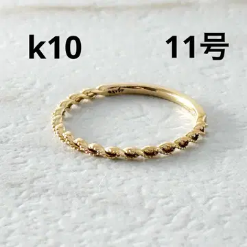 agete k10 트위스트 시스루 골드 반지 11호 0.76g