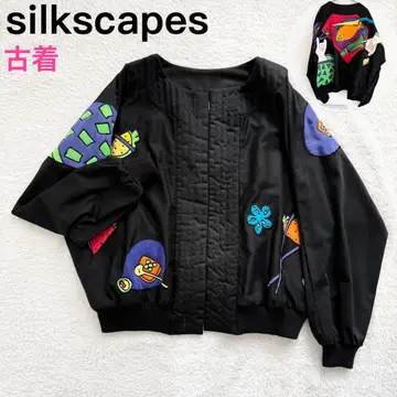 silkscapes 노카라 자켓 블루종 빈티지 레어 레어