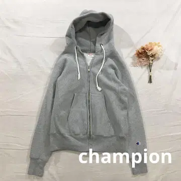 챔피온 챔피언 그레이 속기모 맨투맨 집업 후드티 M