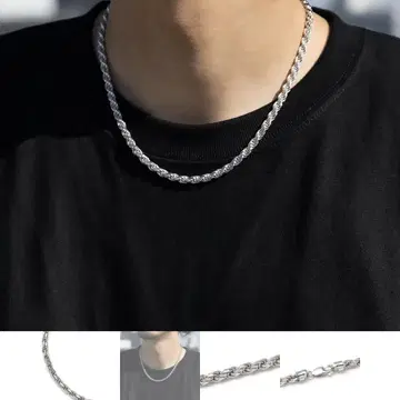 AVALANCHE 실버 로프 목걸이 4.5mm 45cm