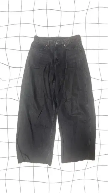 h&m 엔도 마모루 착용 블랙 데님 와이드 팬츠