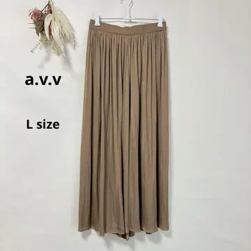 아베베 a.v.v 가우초 팬츠 L 브라운 와이드 새틴 원단