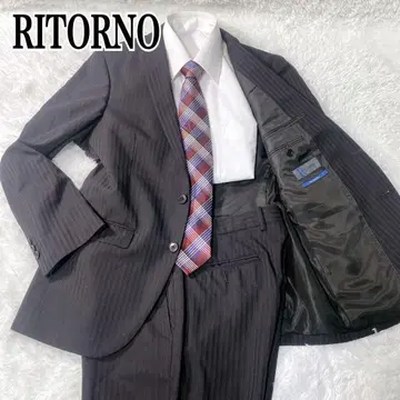 RITONO 세탁 가능한 수트 워셔블 스트라이프 셋업 블랙
