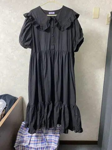 punyus 빅 칼라 프릴 롱 원피스 사이즈 4