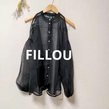 FILLOU 필루 시어 셔츠 상의 숄더 슬릿