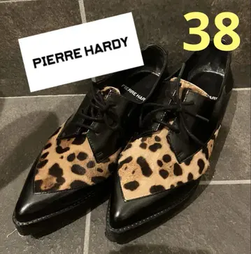 새상품급 PIEERE HARDY 피에르 아르디 통굽 레이스업 레오파드