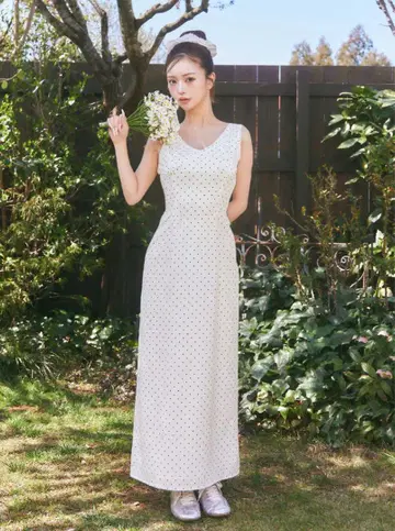 Darich 도트 개더 롱 원피스 다리치