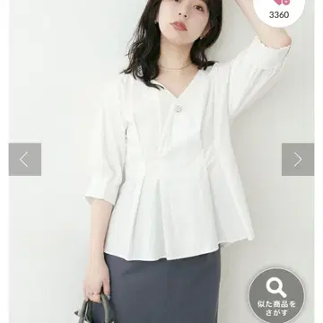 natural couture 내추럴 꾸뛰르/페플럼 5부 소매 블라우스