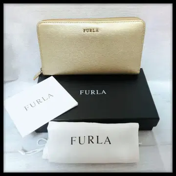 FURLA 훌라 장지갑 사피아노 가죽 골드 라운드 지퍼