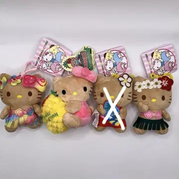 신상품 한정판 택 포함 하와이 일광화상 키티 헬로키티 봉제 인형 4종